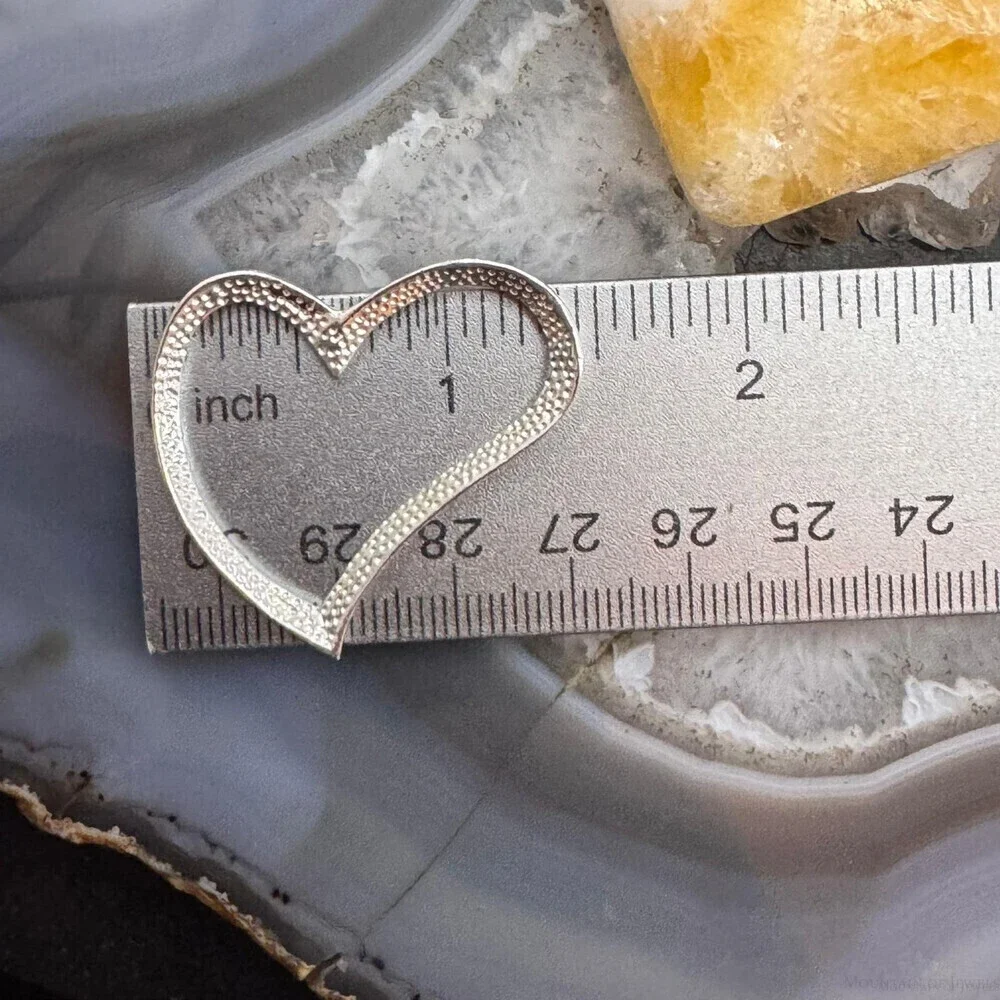 Sterling Silver Hammered Abstruct Heart Pendant For Women